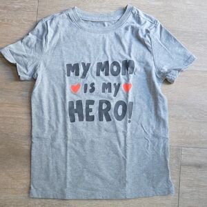 Gray Kids T-Shirt - 'My Mom is My Hero'